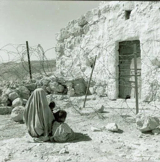 Palestinian Refugee Woman and Child at the 1948 Green Line