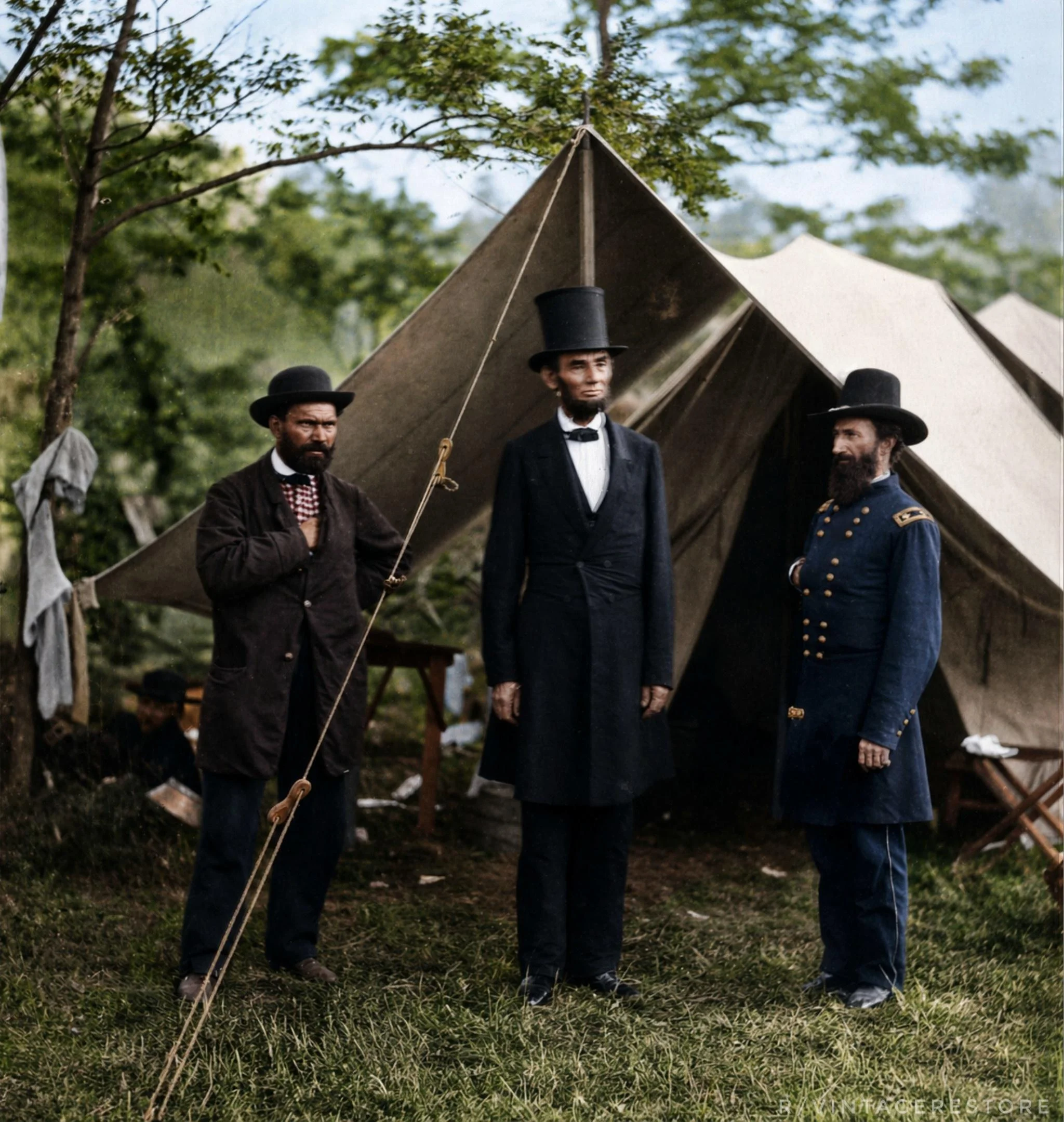 Abraham Lincoln at Antietam, 1862: Rare Look at the President in Camp — Historical photograph from Victorian Era