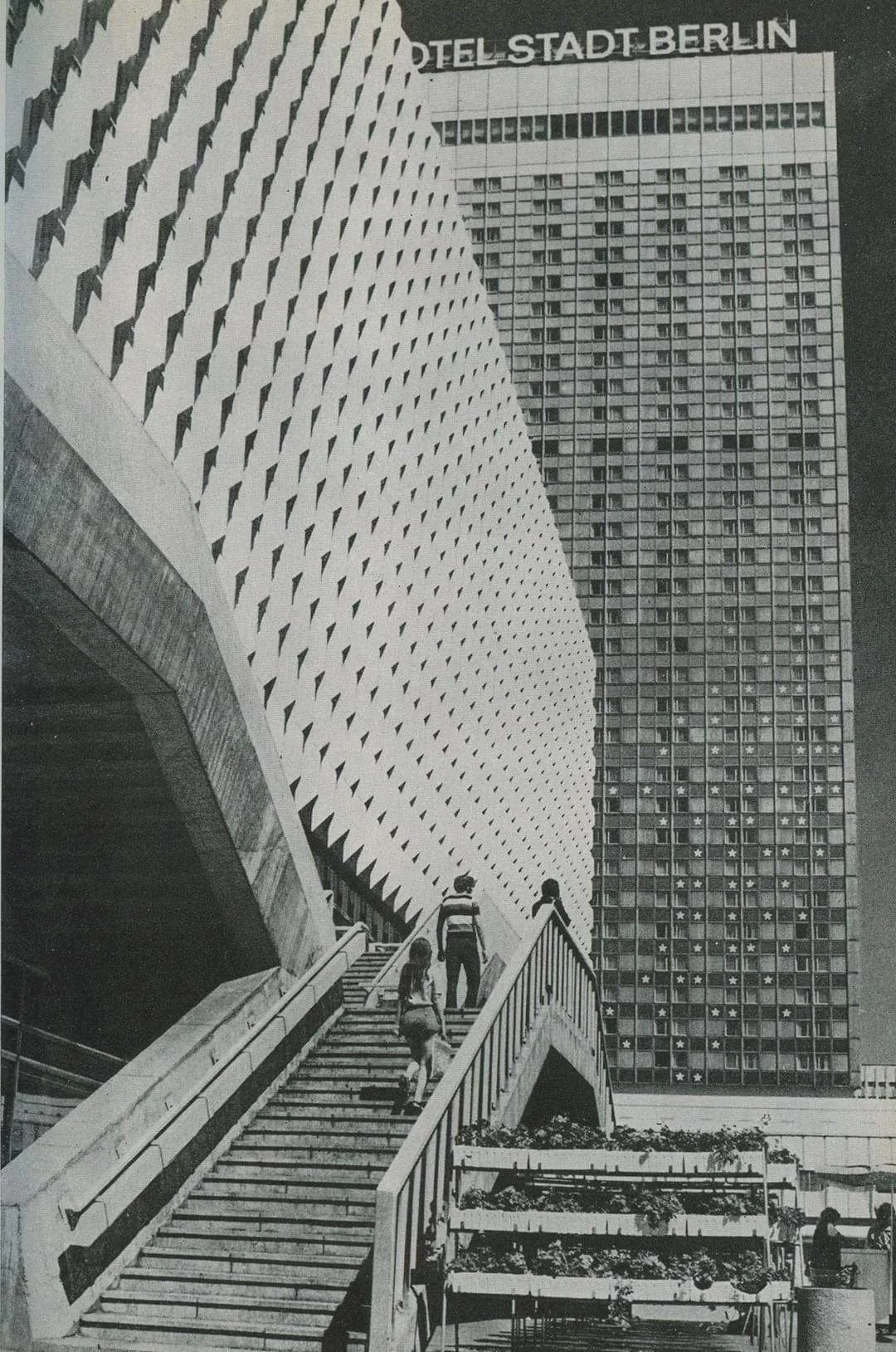 Hotel Stadt Berlin and Centrum Department Store, GDR 1970s — Historical photograph from Post-War Era