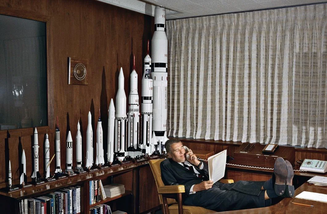 Wernher von Braun at Marshall Space Flight Center, 1965